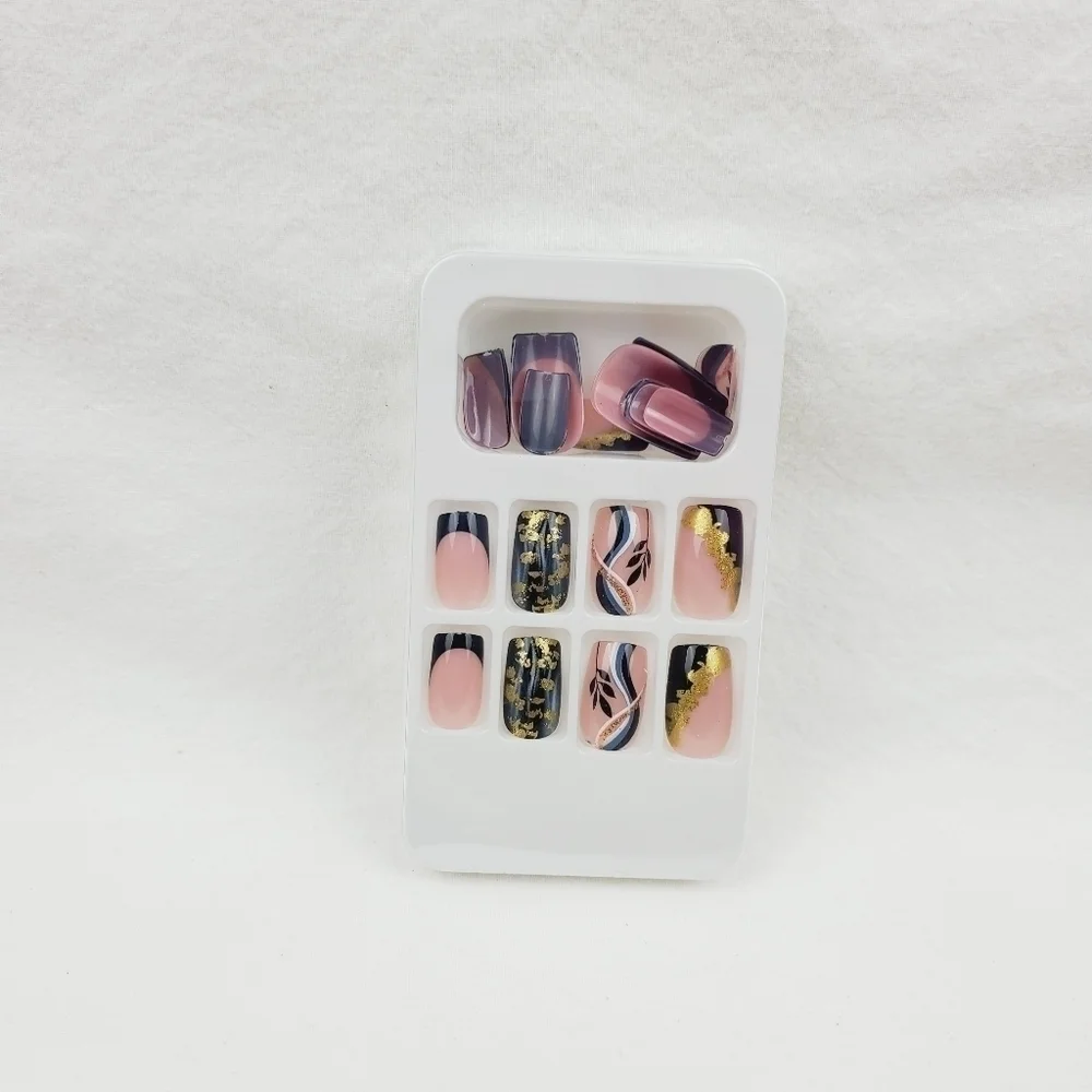 24 reusable square press on nails